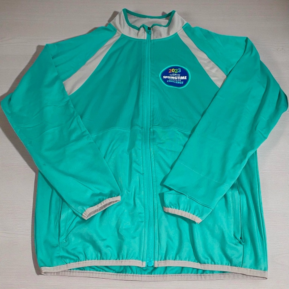 Disney Teal Full-Zip Athletic Track Jacket / Windbreaker womenโs size Small